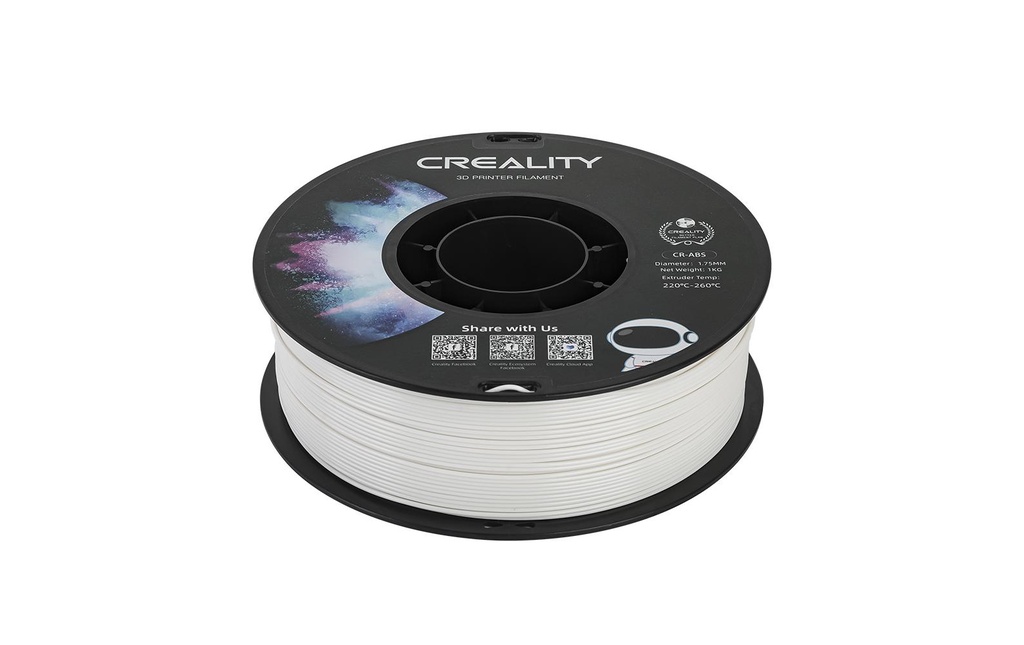 Creality Filament ABS, Blanc, 1.75 mm, 1 kg