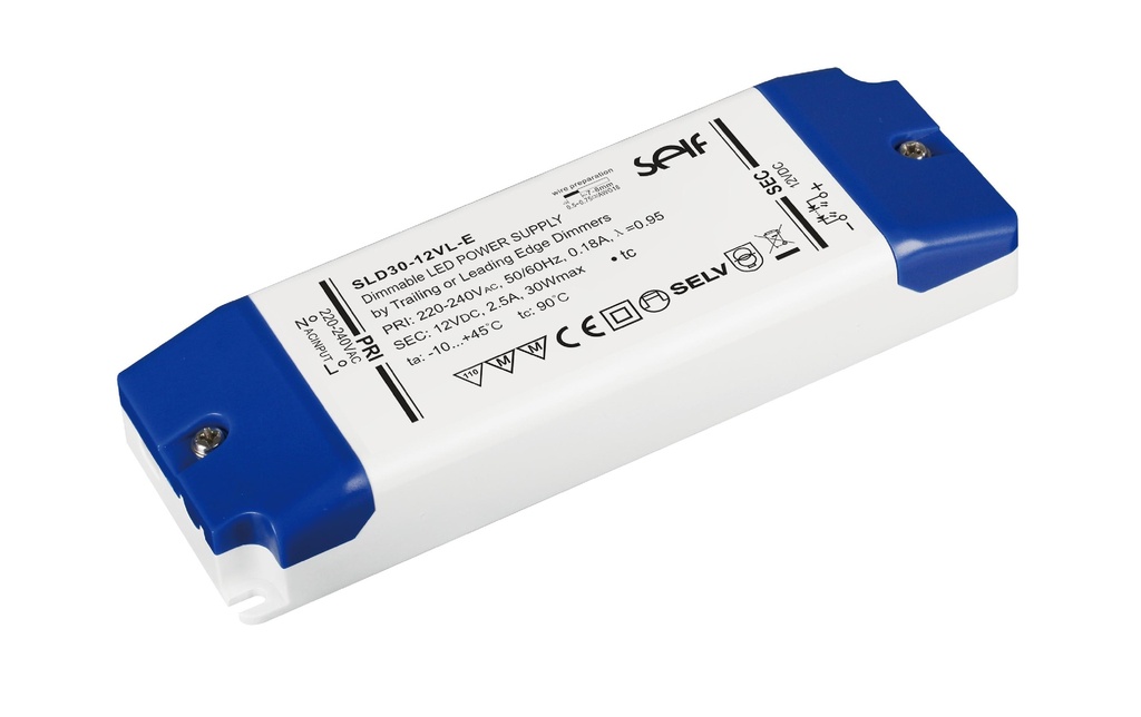 SELF Blocs d’alimentation de pilote de LED dimmable,  30 W, 12 V