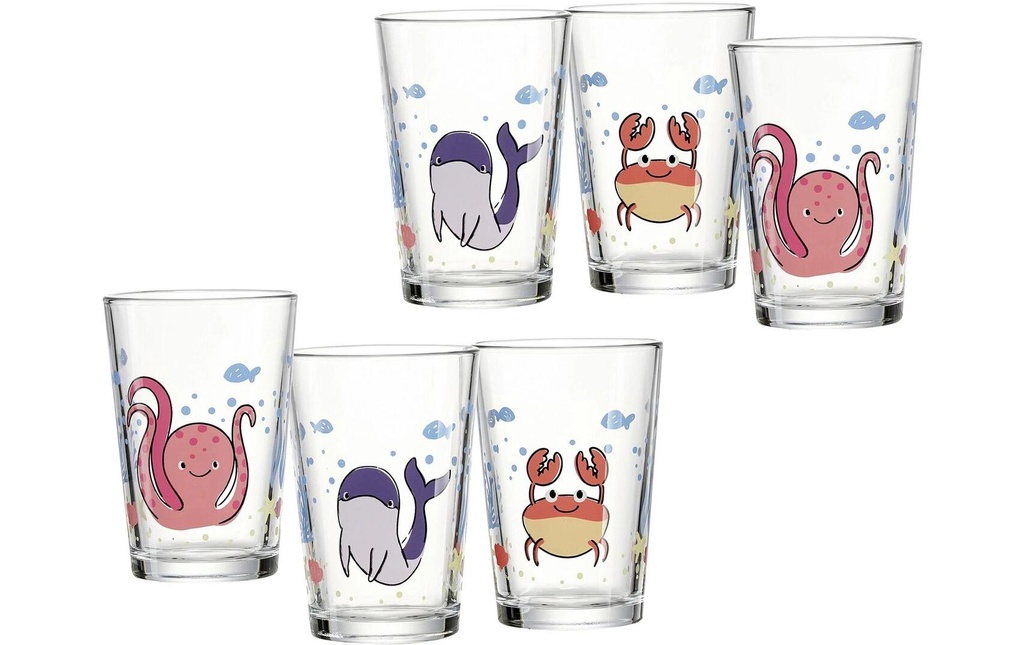Ritzenhoff & Breker Verre à boire pour enfants Monde sous-marin 6 pièces