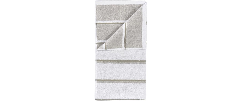 Zone Denmark Serviette de douche 70 x 140 cm Blanc/Gris doux/Eucalyptus