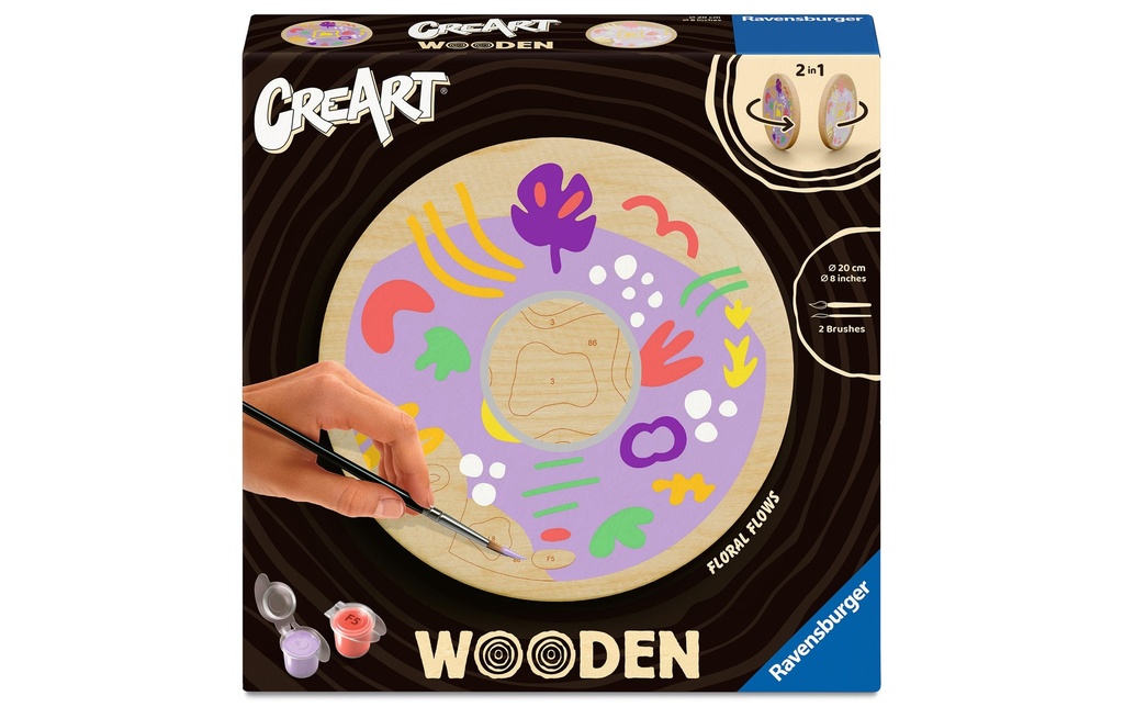 Ravensburger Peinture avec chiffres CreArt Wooden – flux floraux