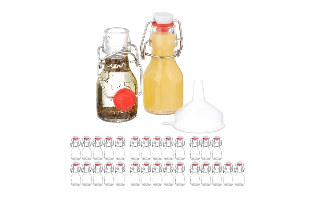 relaxdays Bouteilles pour conserves avec fermeture à étrier 30 pièces, 50 ml