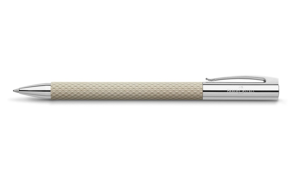 Faber-Castell Stylo bille Ambition OpArt Blanc Sable B, Gris