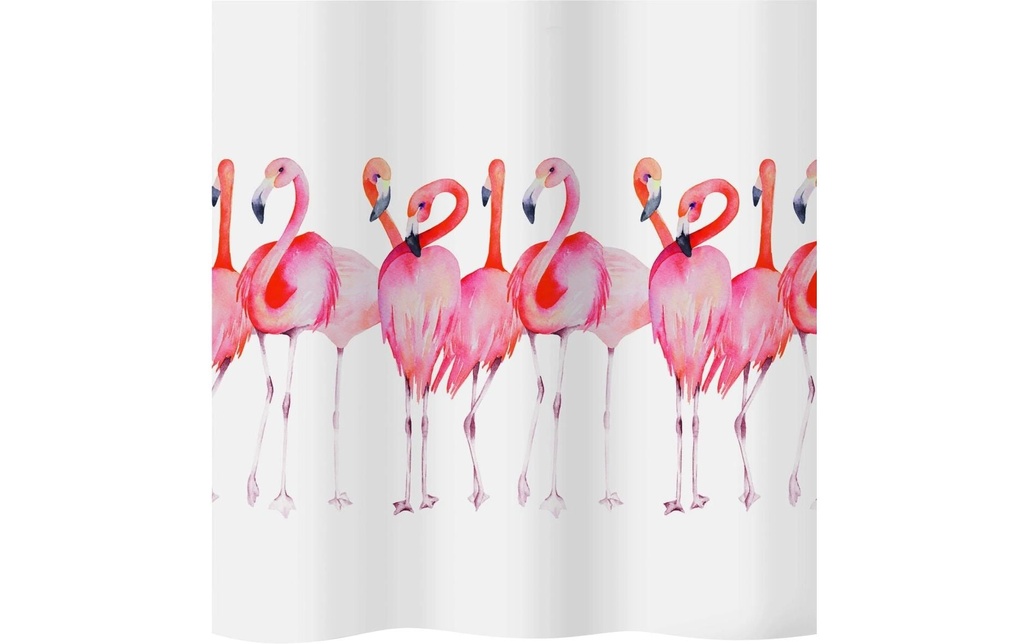 diaqua® Rideau de douche Flamant rose 240 x 180 cm, Blanc/Rose