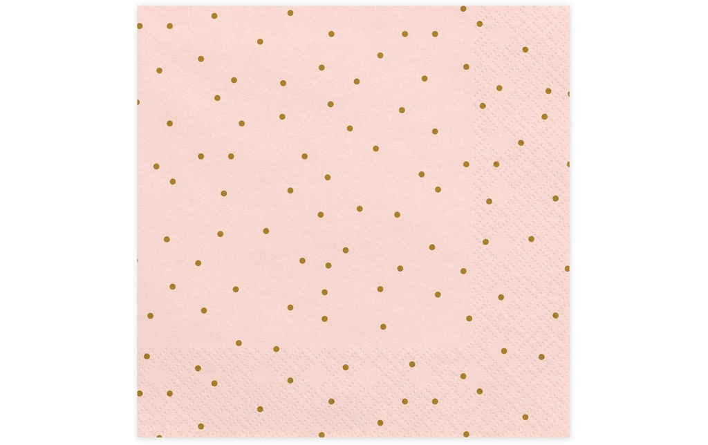 Partydeco Serviettes en papier Points 33 cm x 33 cm, 20 Pièce/s, Rose clair