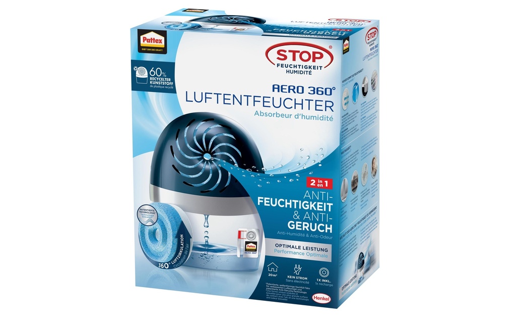 Pattex Déshumidificateur Aero 360° (20 m²)
