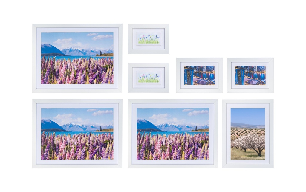 COCON Cadre photo Lot de 8, Blanc