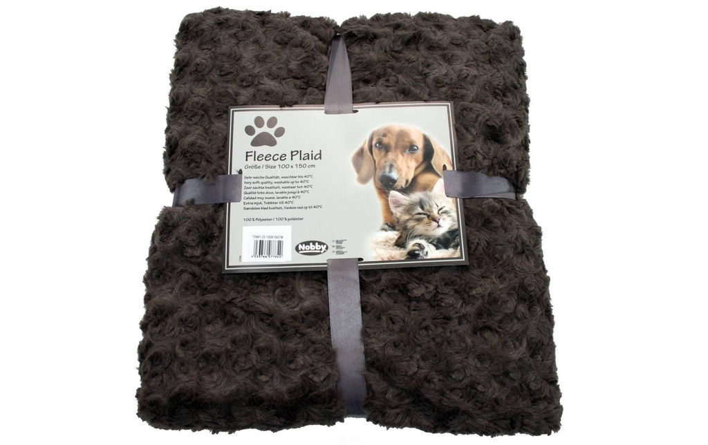 Nobby Couverture en polaire pour chien SuperSoft Brun, 100 x 150 cm