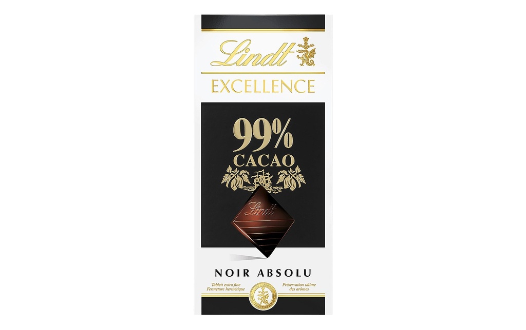 Lindt Tablette de chocolat Excellence Noir 99% de cacao 50 g