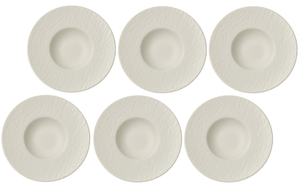 Villeroy & Boch Assiette de soupe et de pâtes Manufacture Rock Ø 29 cm, 6 pcs, Blanc