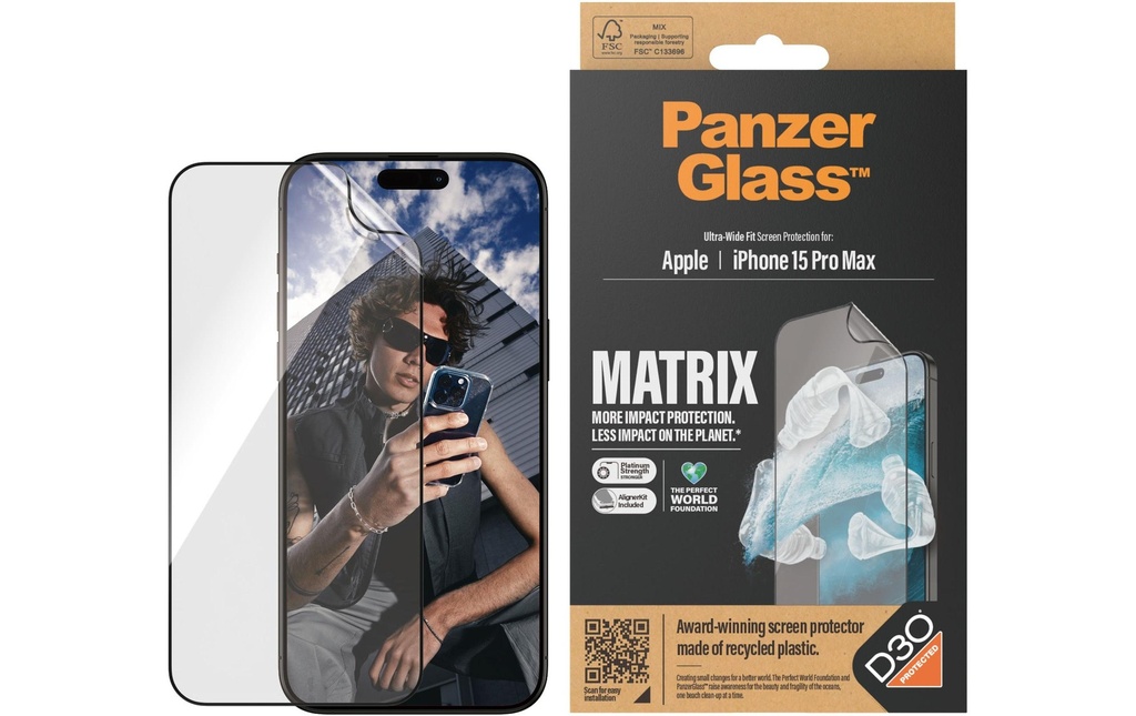 Panzerglass Protection d’écran Matrix iPhone 15 Pro Max