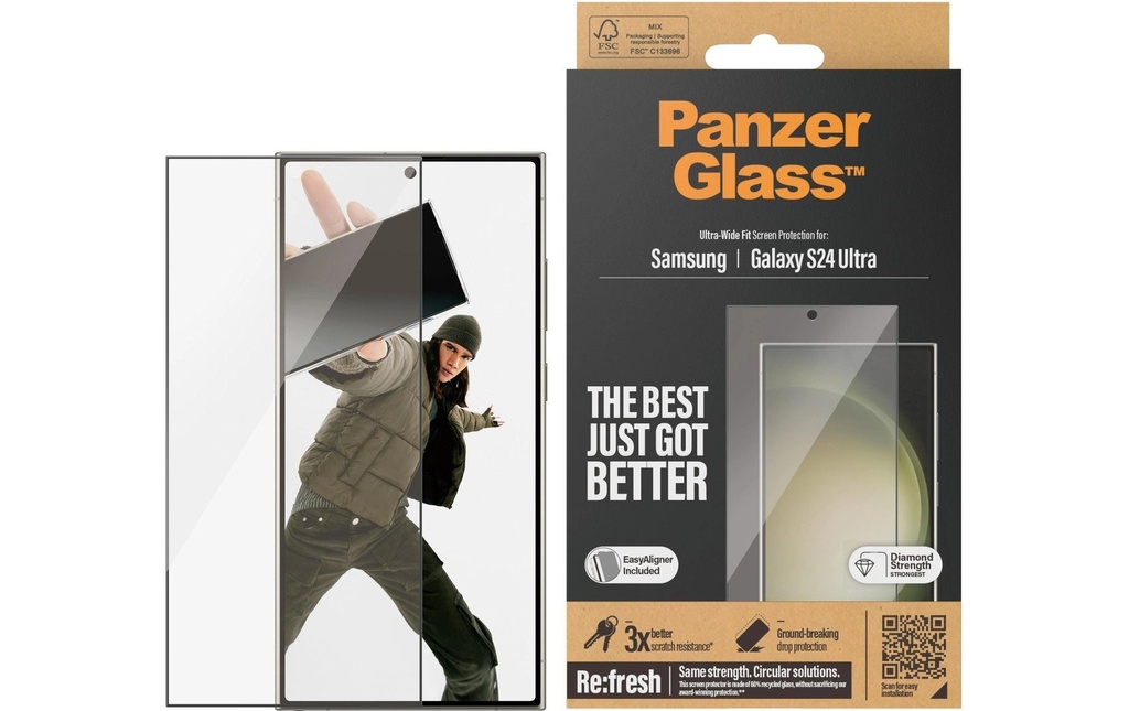 Panzerglass Protection d’écran Ultra Wide Fit Galaxy S24 Ultra avec applicateur