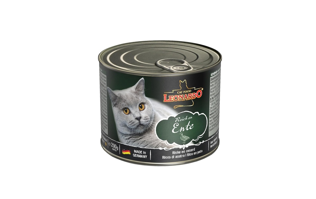 Leonardo Cat Food Alimentation humide Riche en canard, 200 g