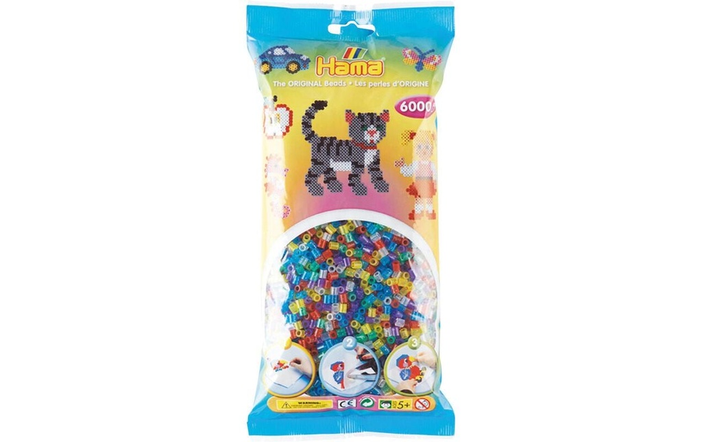Hama Perles à repasser midi glitter mix 54, 6000 pcs Multicolore