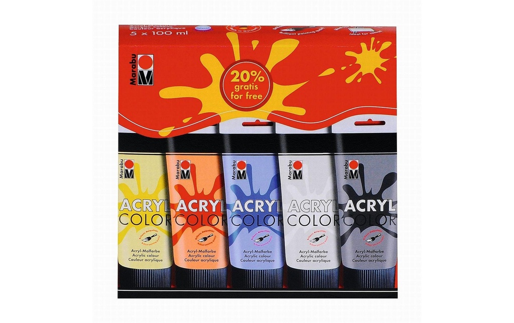 Marabu Peinture acrylique Acryl Color 100 ml 5 tubes