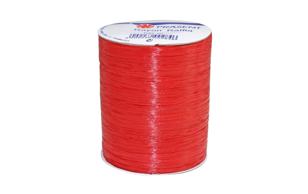 Pattberg Ruban cadeau Raffia Rayon 100 m, rouge