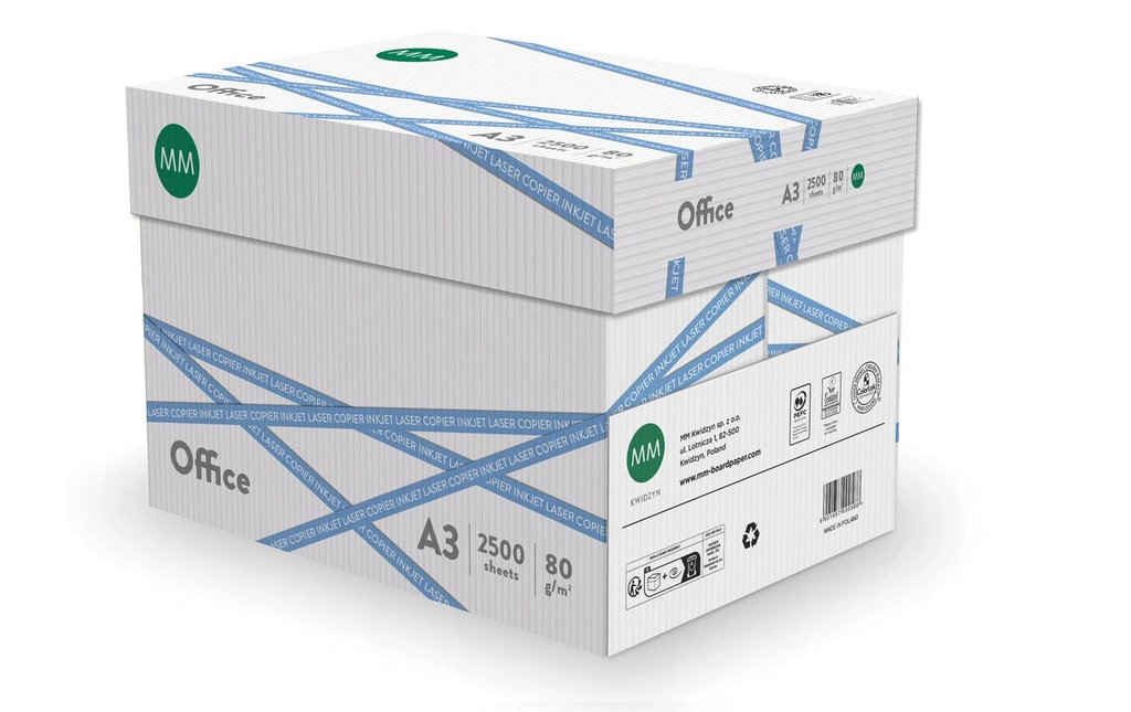 360 Papier pour photocopie Office A3, Blanc, 80 g/m², 1 palette