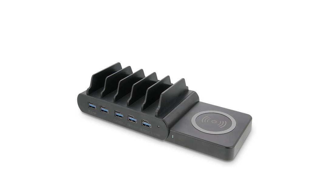 LMP Station de recharge GaN avec chargeur Qi2 150W incl. 5x USB-C (30 cm)