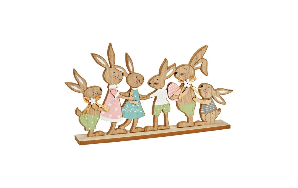 G. Wurm Présentoir Famille de lapins 40 x 19 x 5 cm