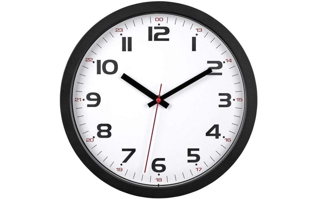 TFA Dostmann Horloge murale avec usine de balayage Noir, Ø 30,5 cm