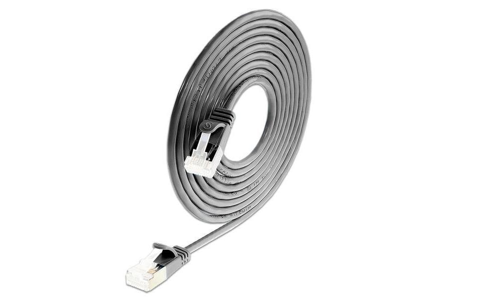 SLIM Câble patch slim RJ-45 - RJ-45, Cat 6A, U/FTP, 2 m, Noir