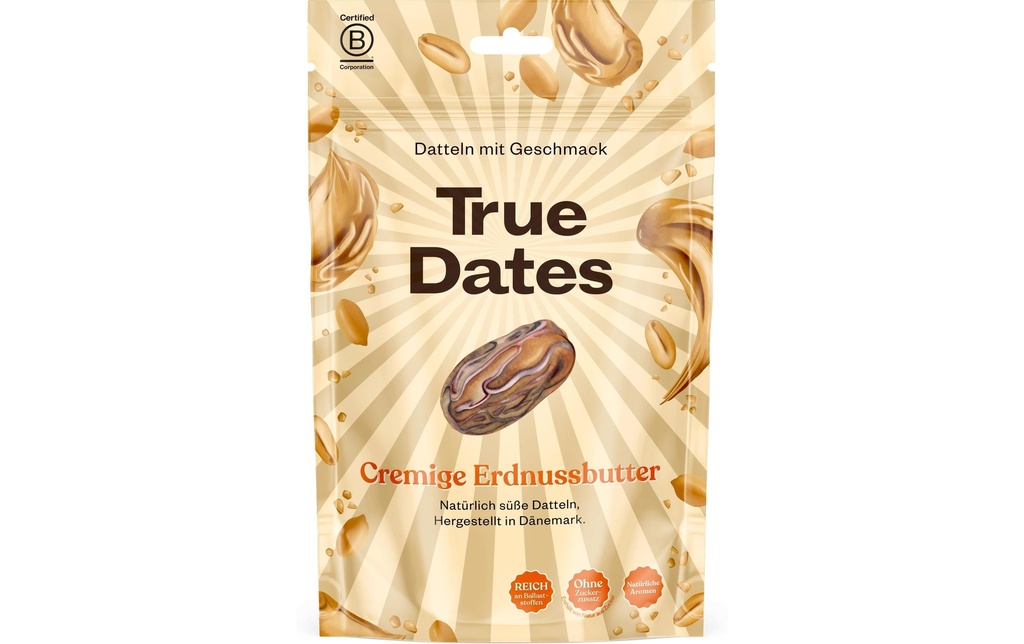 True Gum True Dates – Beurre de cacahuète crémeux 100g