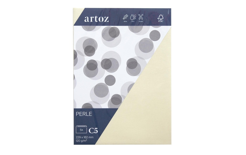 Artoz Enveloppe Perle C5, 5 Pièce/s, Ivoire