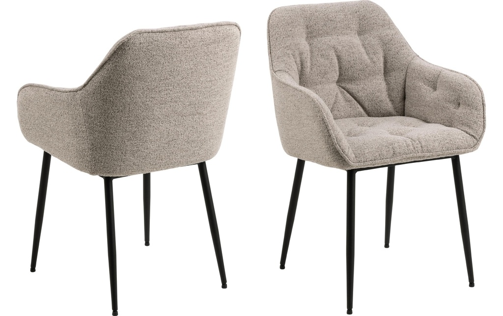 AC Design Chaise Brooke Monza1, 2 pièces, Beige