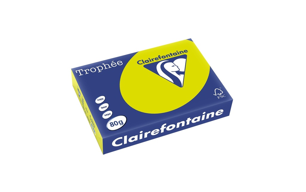 Clairefontaine Trophée A4, Vert néon, 80 g/m²,500 Blatt