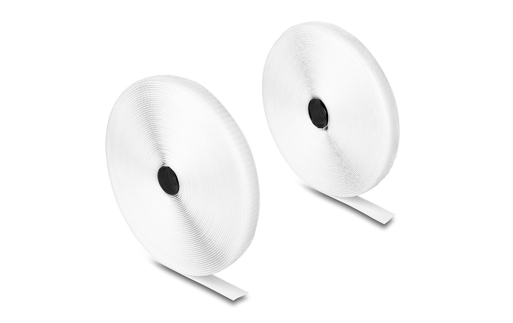 Delock Bande auto-agrippante Rouleau de bande scratch L 15 m x l 20 mm Blanc