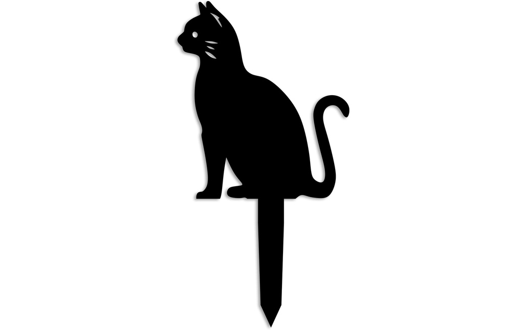Wallxpert Pancarte de jardin Chat 38 x 20 cm