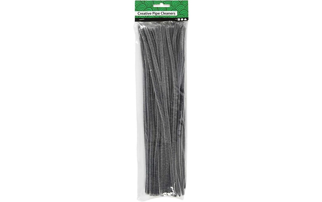 Creativ Company Fil-chenille 6 mm 50 pièces, Gris