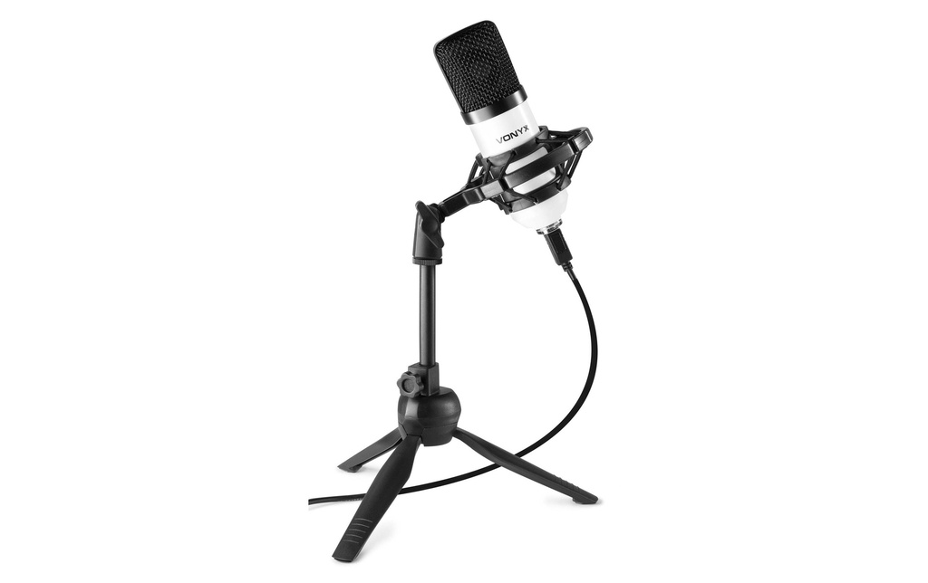 Vonyx Microphone à condensateur CM300W Blanc