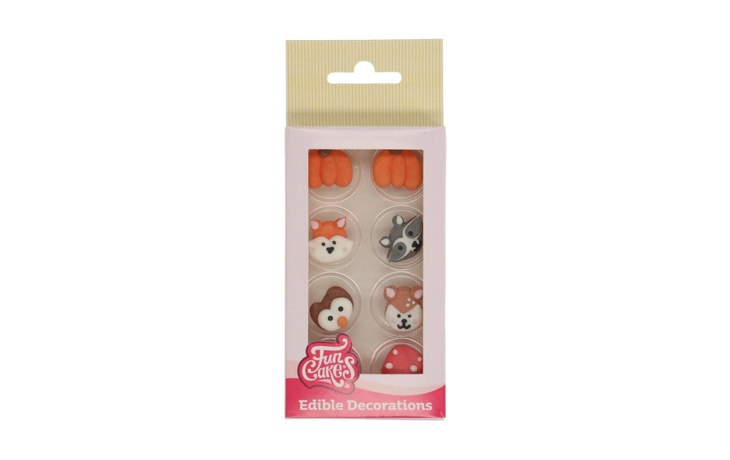 Funcakes Décors en sucre Animaux de la forêt 8 pièces