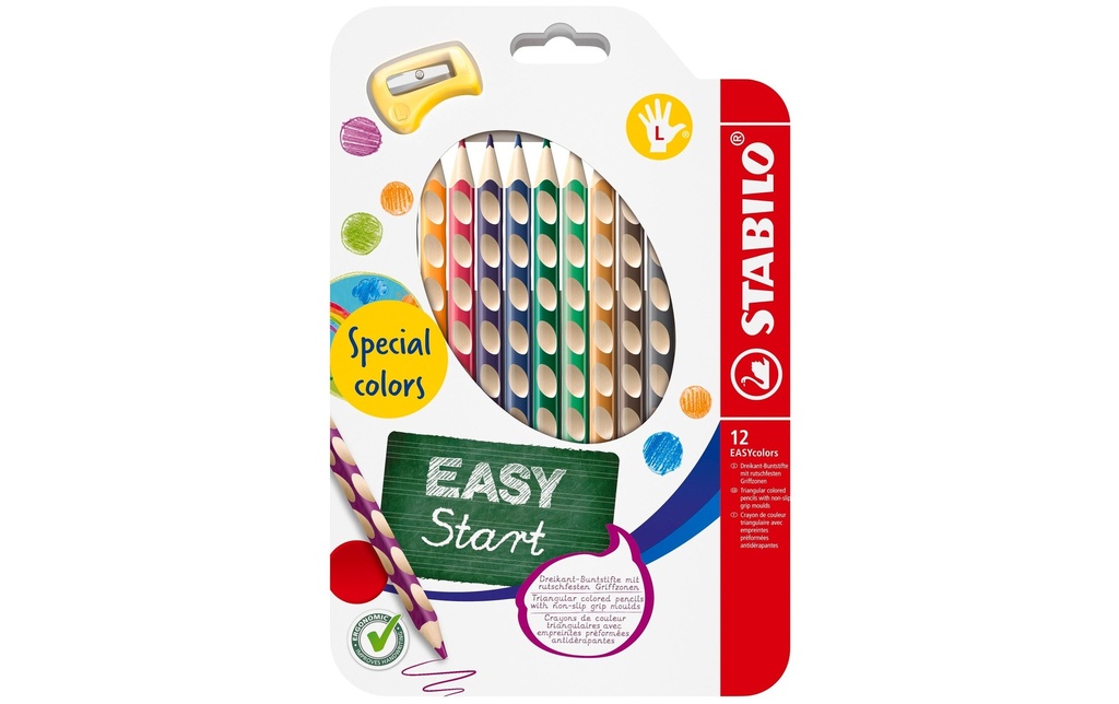 STABILO Crayons de couleur EASYcolors Étui de 12