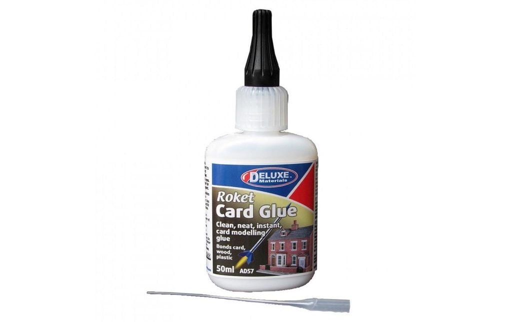 Deluxe Materials Colle pour modélisme Roket Card Glue 50 ml, Transparent