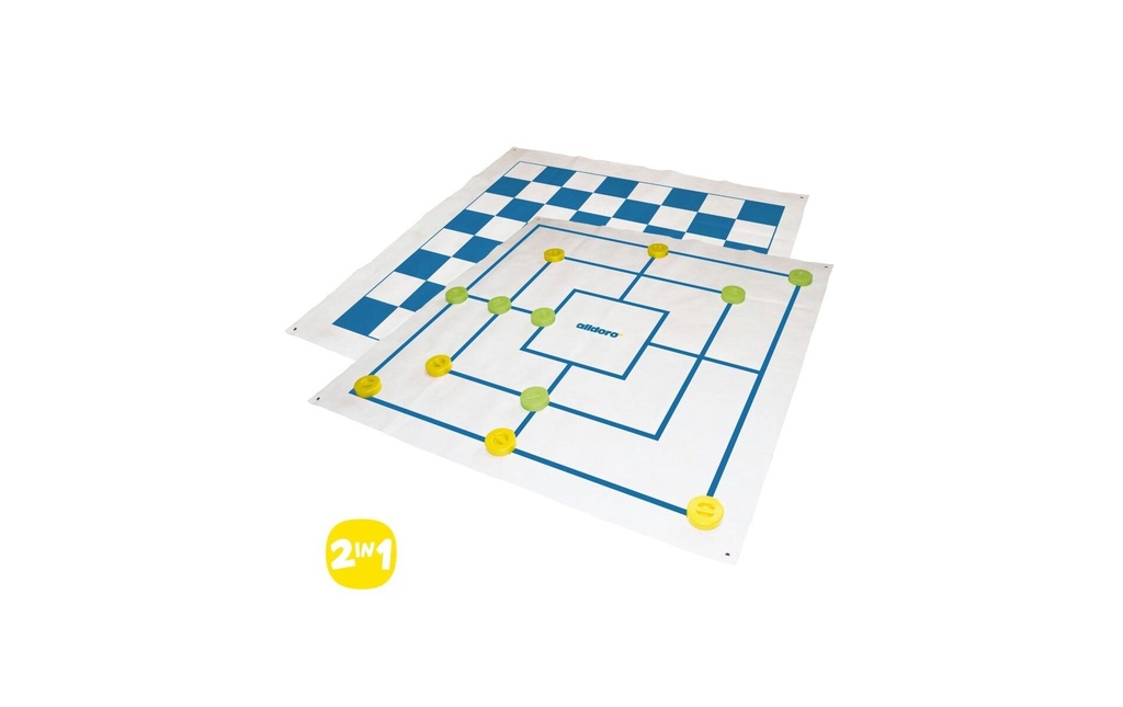 alldoro Ensemble de jeu XXL 2en1 Jeu de dames et de moulin