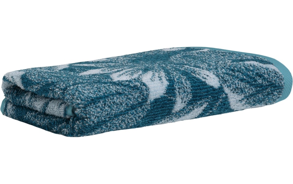 Möve Serviette de douche Tide Leaves 67 x 140 cm, Aqua/Pétrole