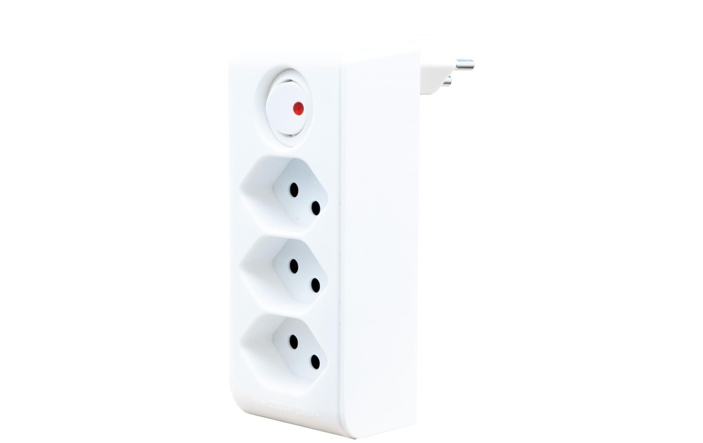 Brennenstuhl Fiche de branchement 3 x T13, pivotant à 300°, blanc