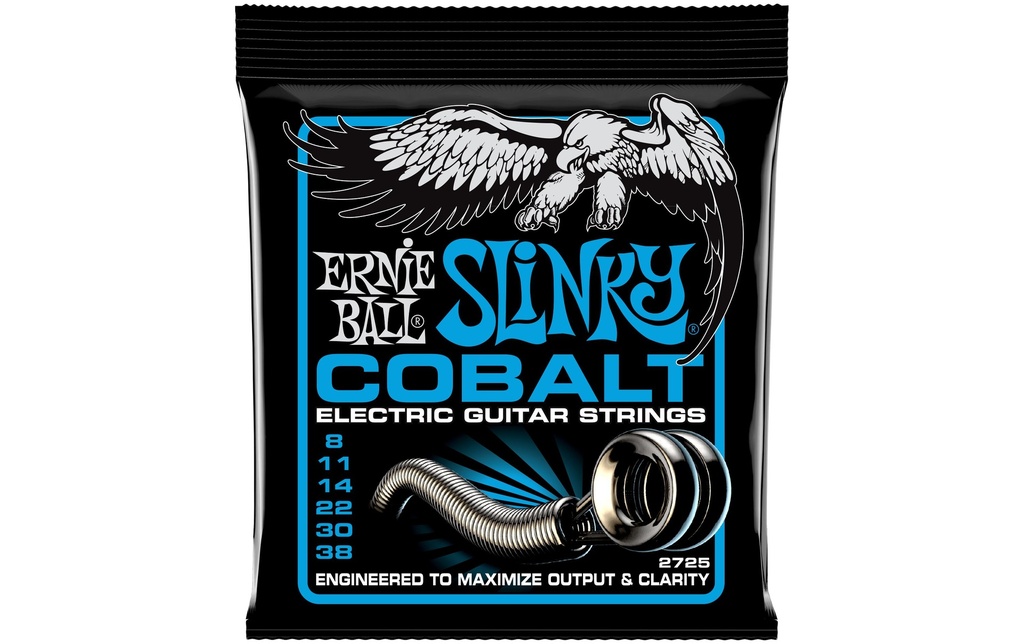 Ernie Ball Cordes de guitare 2725 Slinky Cobalt – Extra 08-38