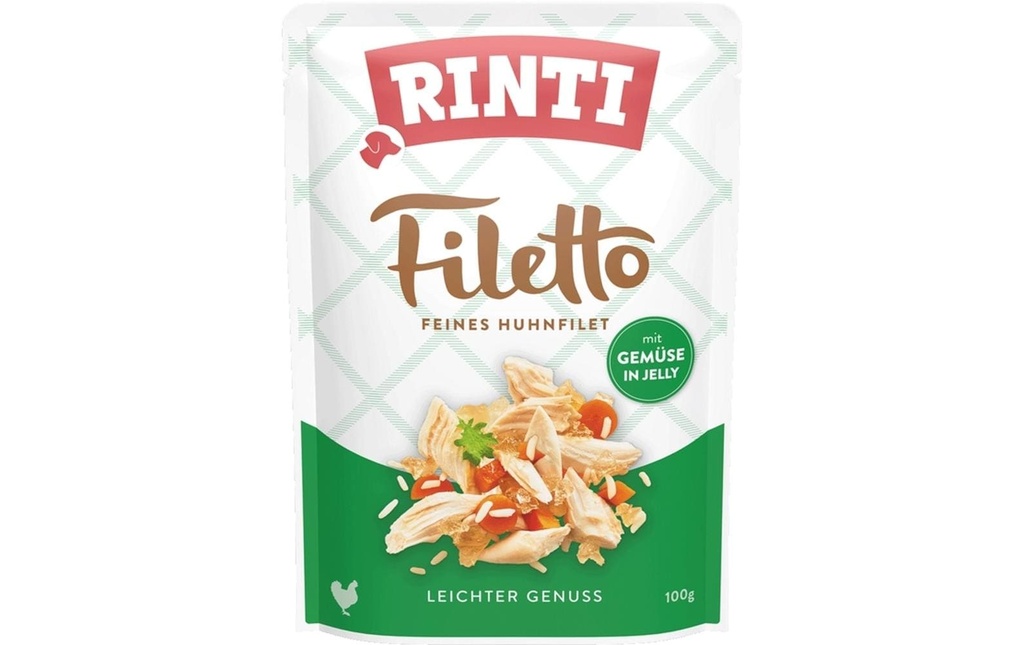 Rinti Alimentation humide Filetto poulet + légumes en gelée, 100 g