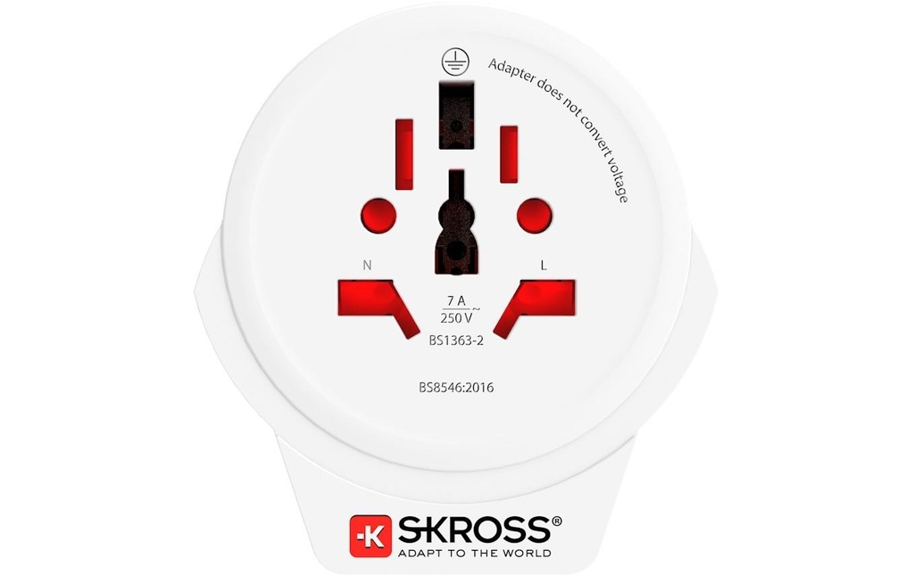 SKROSS Adaptateur de voyage World UK avec chargeur USB