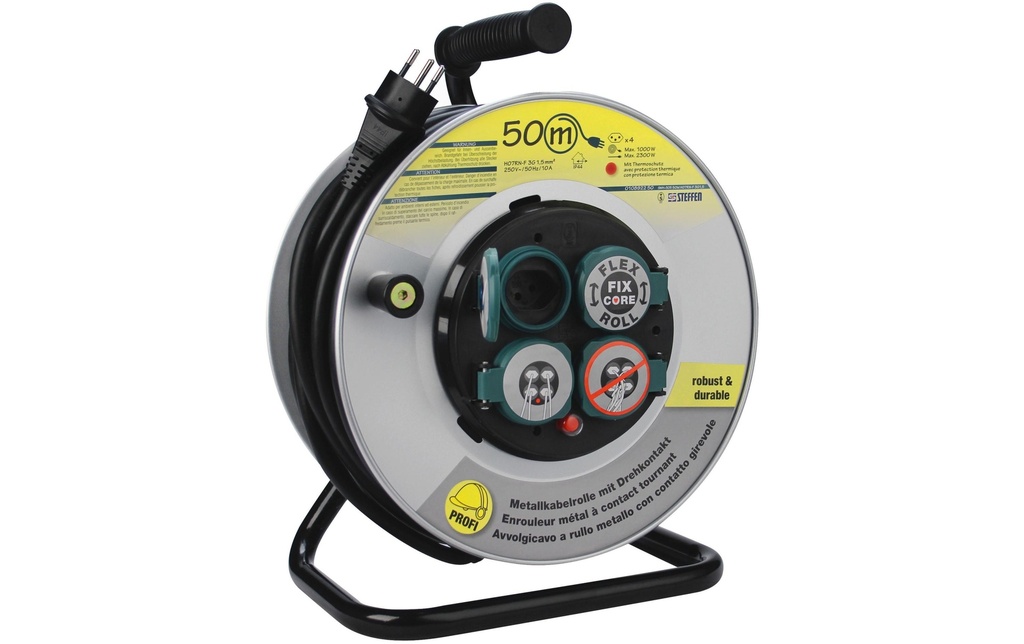 STEFFEN Bobine de câble PowerRoll FixCore 50 m GDv 50 m GD