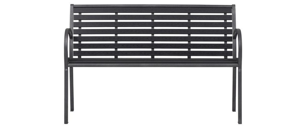 Schou Banc de jardin Karla 124 x 60 x 79cm – noir