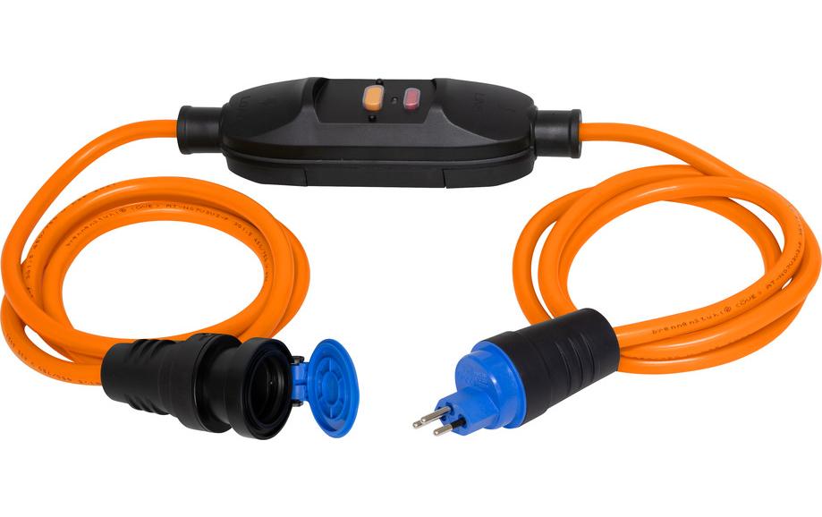 Brennenstuhl Câble de prolongation avec FI 1.5 m + 1.5 m T13, Orange