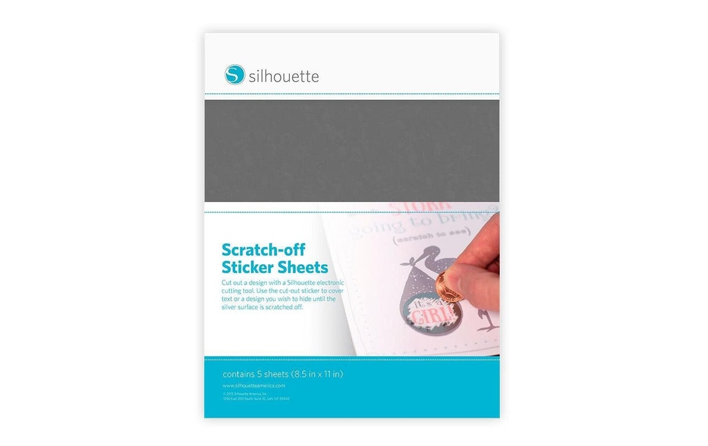 Silhouette Papier autocollant à gratter Gris argent