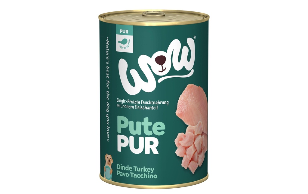 WOW Alimentation humide Pur Dinde Single Protein, 400 g