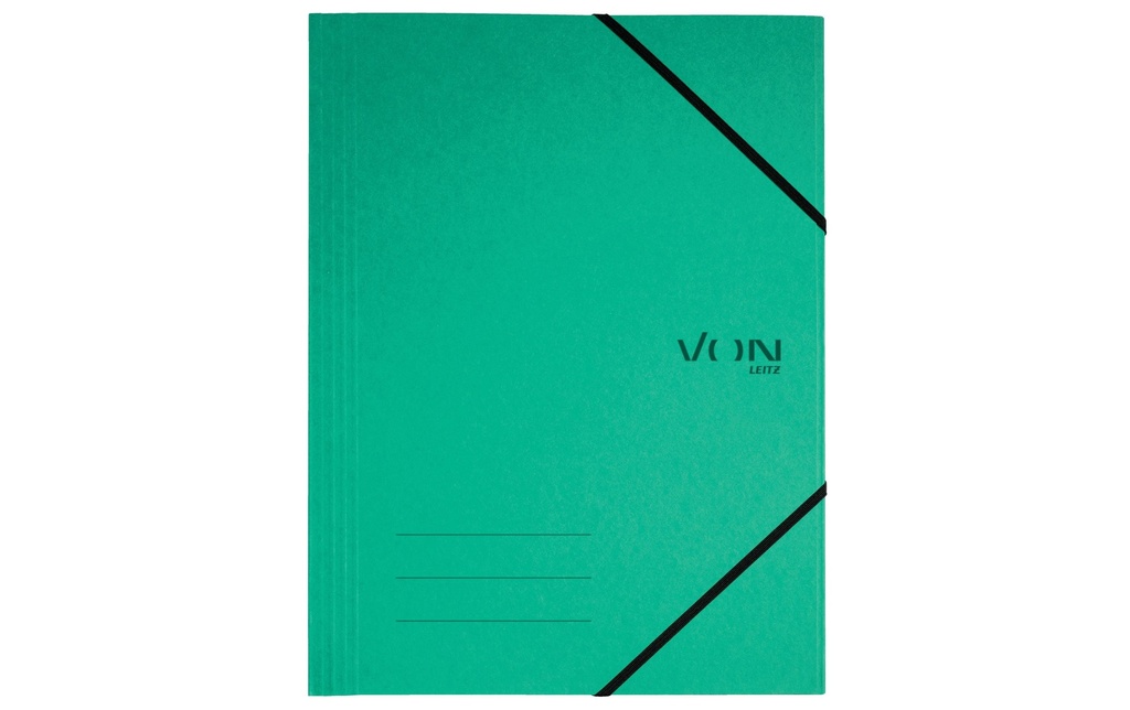 VON Portfolio à ruban élastique A4, Vert, 5 pièces