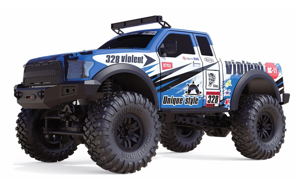 Amewi Scale Crawler Dirt Climbing Race PickUp 4WD, bleu 1:10, RTR