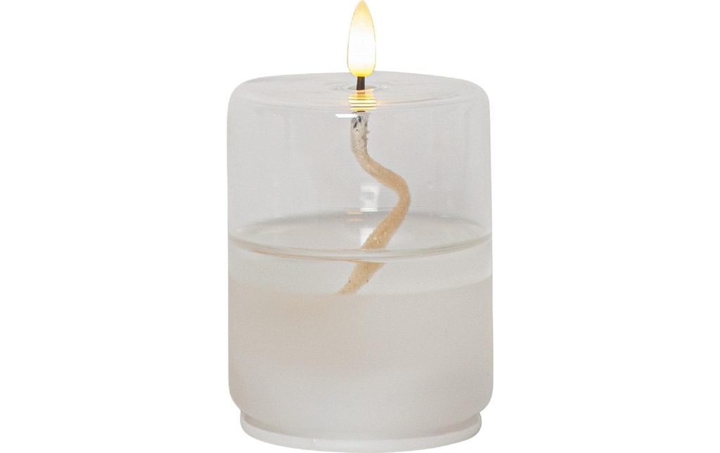 Star Trading Bougie LED Flamme Float, Ø 8 x 13 cm, Transparent